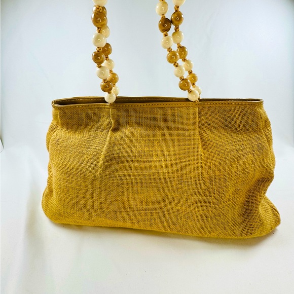 Embroidered Beaded Handbag Kanishka Hemp Sack Floral Design India Unique Rare - Picture 3 of 10